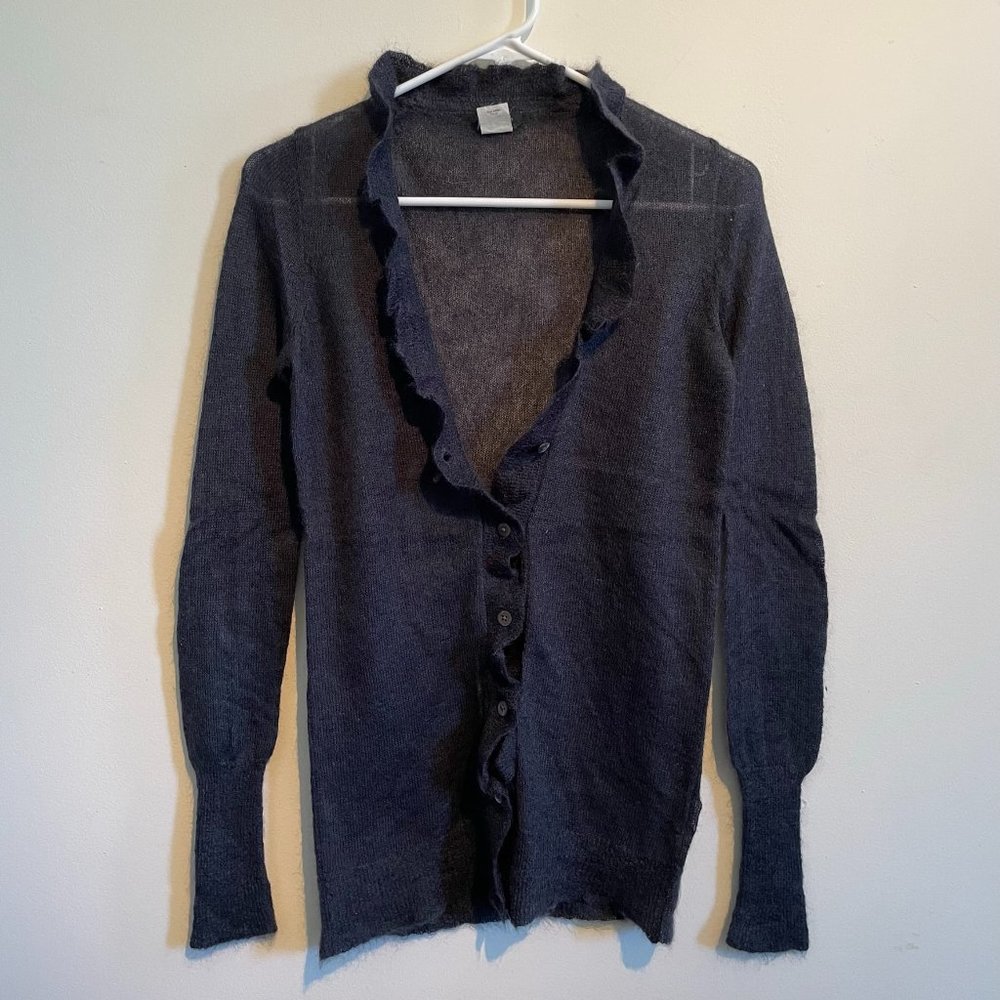J. Crew sheer navy blue wool cardigan